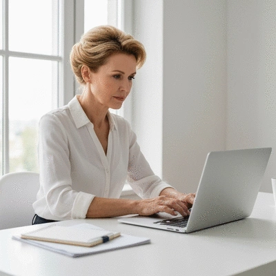 Person researching health insurance plans on a laptop