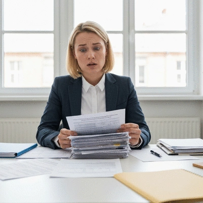 Person looking confused at health insurance documents